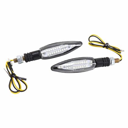 Avoc SEQUENTIEL MOTO SAGATA 24 LEDS BASIS ABS TRANSPARENT - L 103mm - H 25mm 26mm CE-GEPRÜFT PAAR Blinker Universell