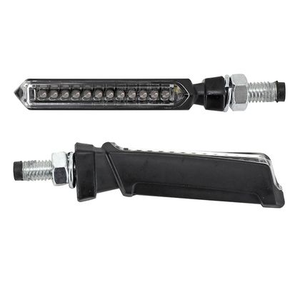 Avoc SEQUENTIEL MOTO FUJI 12 LEDS BASIS ABS TRANSPARENT - L 79mm - H 11mm 18mm HOMOLOGIERT E PAAR Blinker Universell Ref : AVOC00165A / 148428 