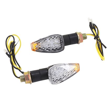 Avoc MOTO GAMA LED BASE TRANSPARENT ABS - SHORT STEM L 70mm - H 28mm 29mm CE APPROVED PAIR Universal Direction indicator