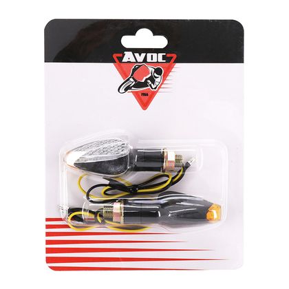 Avoc MOTO GAMA LED BASE TRANSPARENT ABS - SHORT STEM L 70mm - H 28mm 29mm CE APPROVED PAIR Universal Direction indicator
