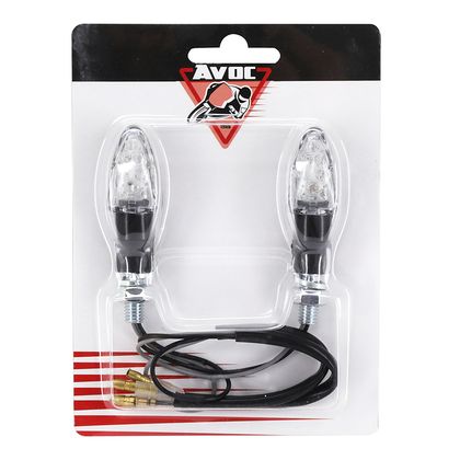 Avoc MOTO MINI NAGO 8 LEDS BASE ABS TRANSPARENT - L 55mm - H 20mm 23mm HOMOLOGUE CE PAIRE Universal Direction indicator