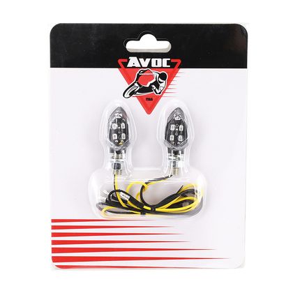 Avoc MOTO INZAY 5 LEDS BASE ABS TRANSPARENT - L 35mm - H 18mm 16mm CE CERTIFIED PAIR Universal Direction indicator