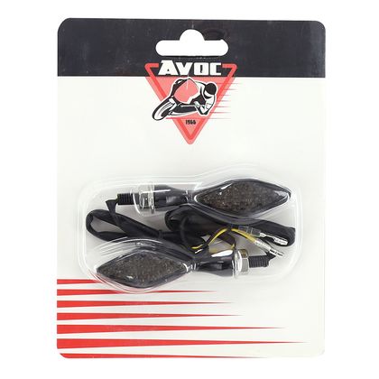 Avoc MOTO MINI SAKA 12 LEDS ORANGE BASE ALU FUME - L 73mm - H 22mm 23mm HOMOLOGUE CE PAIRE Universal Direction indicator