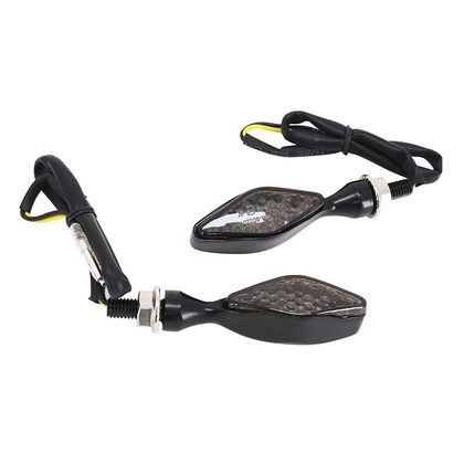 Avoc MOTO MINI SAKA 12 LEDS ORANGE BASE ALU FUME - L 73mm - H 22mm 23mm HOMOLOGUE CE PAIRE Universal Direction indicator