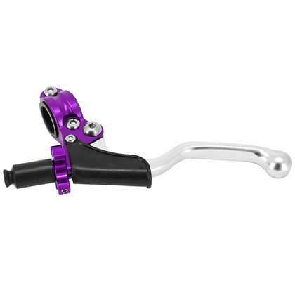 Avoc UNIVERSAL ALUMINIUM PURPLE MOTORCYCLE - SILVER DUST SHORT 2 FINGERS Universal Clutch lever Ref : AVOC00244A / 221196 