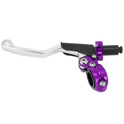 Avoc UNIVERSAL ALUMINIUM PURPLE MOTORCYCLE - SILVER DUST SHORT 2 FINGERS Universal Clutch lever