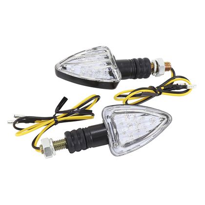 Avoc MOTO ASO 13 LEDS BASIS ABS TRANSPARENT - L 78mm - H 37mm 27mm HOMOLOGIERT CE PAAR Blinker Universell