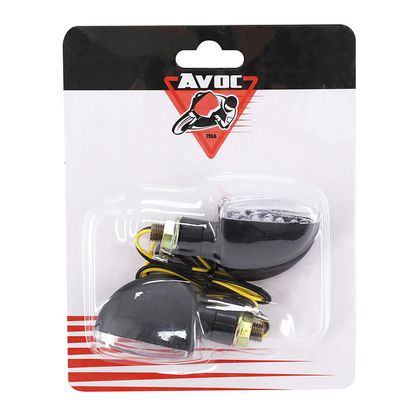Clignotant Avoc MOTO TOSA 15 LEDS BASE ABS TRANSPARENT - L 68mm - H 28mm 42mm HOMOLOGUE CE PAIRE Universel