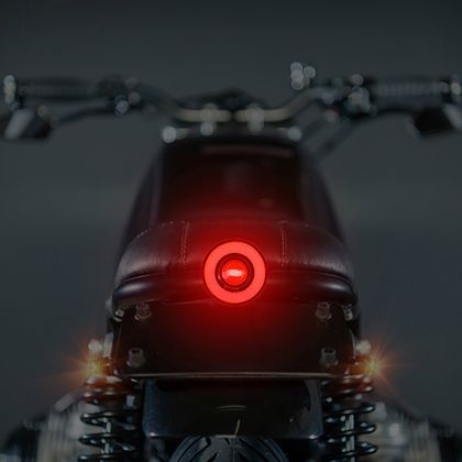 Avoc UNIVERSAL VINTAGE LED MOTORCYCLE LIGHT SMOKED COVER 3 WIRES CE APPROVED Rear lights