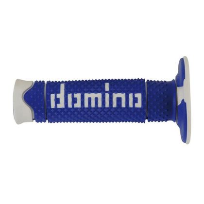 Poignées de guidon Domino OFF-ROAD FULL GRIP - Bleu / Blanc