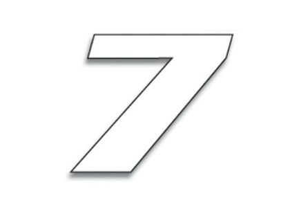 Blackbird 7 20x25cm White Universal Numbers