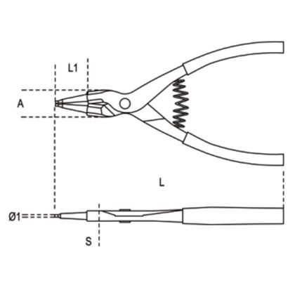 Pince Beta pour circlips extérieurs à becs droits Universel