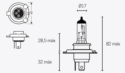 Ampoule Bihr H4 12V 60/55W