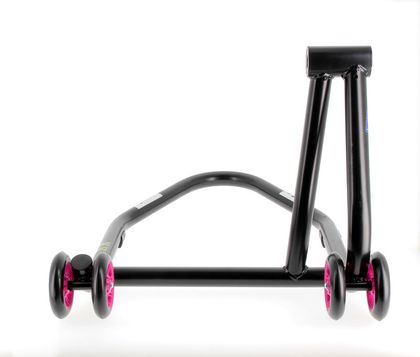 Béquille Bihr monobras gauche Home Track noir mat roues rose Universel
