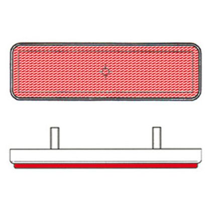 Bihr retro-reflector rechthoekig 96x27mm rood Lichten Universeel