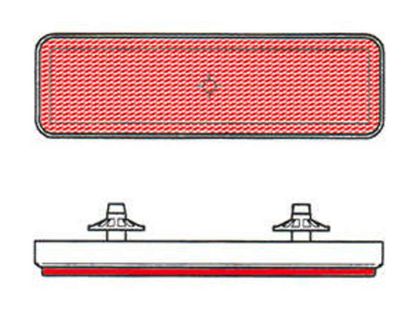 Bihr RECHTHOEKIGE REFLECTOR ROOD BEVESTIGING 2 CLIPS Lichten Universeel