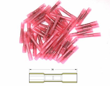 Bihr KRIMPKOUS 0,5 - 1,5 Ø 0,5/1,5 - PACK X50 TRANSPARANT ROOD Aansluitingen Universeel