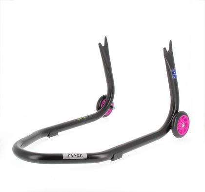 Bihr Home Track hinten Aufnahmen in V-Form mattschwarz Räder rosa Krücke Universell