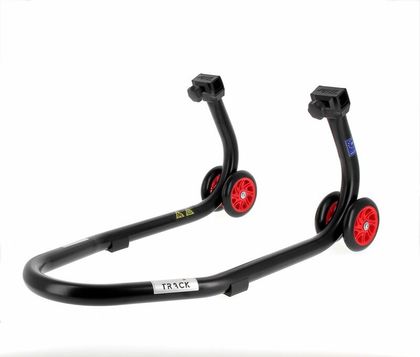 Lève moto Bihr Béquille de stand avant Home Track noir mat roues rouge Universel