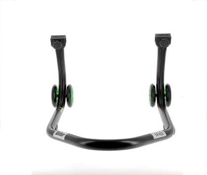 Lève moto Bihr Béquille de stand arrière Home Track supports en "V" noir mat roues vert Universel