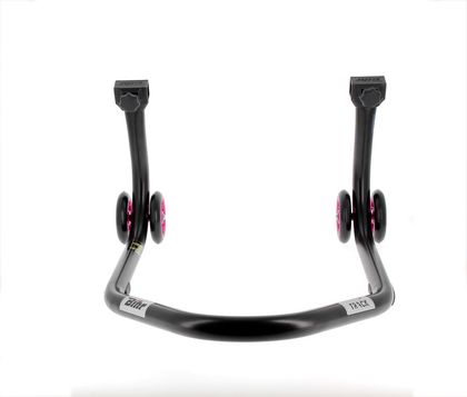Bihr Home Track hinten Aufnahmen in V-Form mattschwarz Räder rosa Krücke Universell