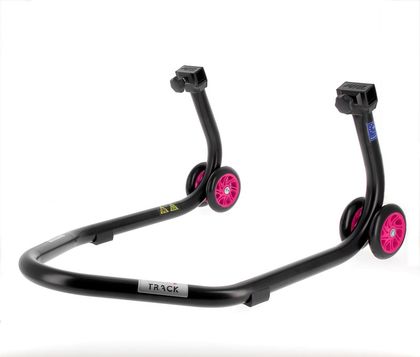 Bihr Home Track hinten Aufnahmen in V-Form mattschwarz Räder rosa Krücke Universell