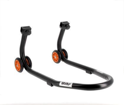 Lève moto Bihr Béquille de stand avant Home Track noir mat roues orange Universel Ref : BI01870A / 3032154 