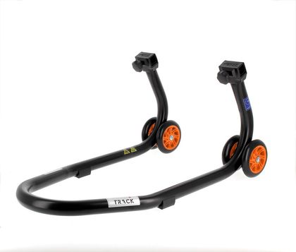 Lève moto Bihr Béquille de stand avant Home Track noir mat roues orange Universel