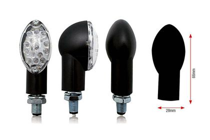 Clignotant Bihr s Oval LED noir Universel