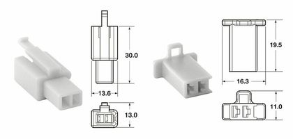 Connectique Bihr Jeu de 2 voies 110 ML type origine Ø0,5mm²/0,85mm² - 5 jeux complets Universel