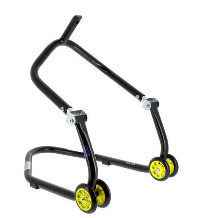 Bihr Home Track Under Triple Clamp Front Matt Black Yellow Wheels Universal Stand Ref : BI02016A / 3032112 