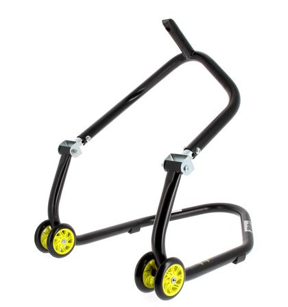 Bihr Home Track Under Triple Clamp Front Matt Black Yellow Wheels Universal Stand
