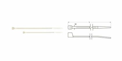 Bihr Nylonbånd 3,6x203mm hvid 100 stk. Universel Klemringe
