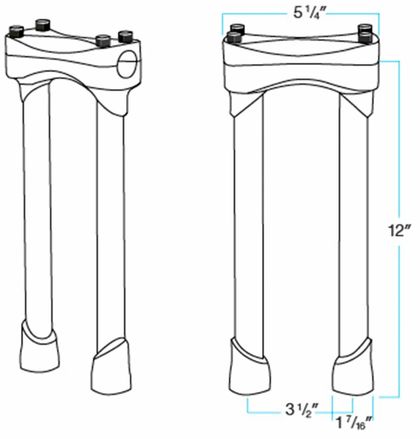 Rehausseur de guidon Biltwell Inc 06020763 Universel
