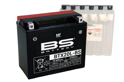 Batterie BS Battery sans entretien avec pack acide - BTX20L-BS Ref : BSB00028A / NPU 