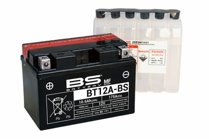BS Battery Maintenance Free with Acid Pack - BT12A-BS Battery Ref : BSB00050A / NPU 