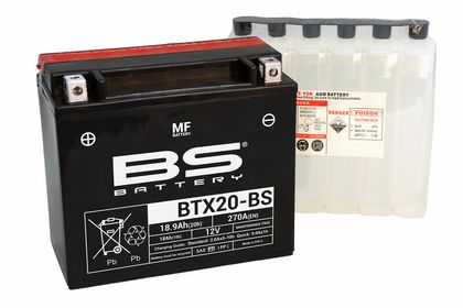 Batterie BS Battery sans entretien avec pack acide - BTX20-BS Ref : BSB00056A / NPU 