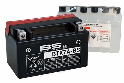 Batterie BS Battery sans entretien avec pack acide - BTX7A-BS Ref : BSB00060A / NPU 