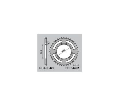 Kit chaine EK CHAIN PBR 420SR 12/62 - couronne standard