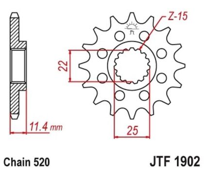 EK CHAIN JT 520ZVX3 16/41 - Standard Rear Sprocket Chain kit