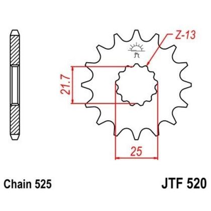 EK CHAIN JT 525ZVX3 17/50 - Standard Rear Sprocket Chain kit