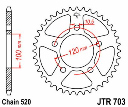 EK CHAIN JT 520SRX2 16/43 - 110 couronne standard Chain kit