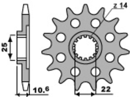 Kit chaine EK CHAIN PBR 525 MVXZ2 - 15/41 - 110 Couronne acier renforcé