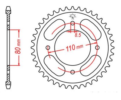 Kit chaine EK CHAIN JT 428SR 16/42 - couronne standard