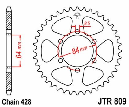 Kit chaine EK CHAIN JT 428SR 16/53 - couronne standard Ref : EKC05126A / 3069561 SUZUKI 125 DR 125 S - 1985 - 1988