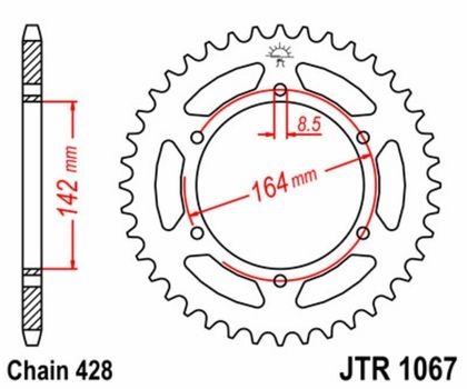 EK CHAIN JT 428SR 14/52 - standard tandhjul Kædesæt