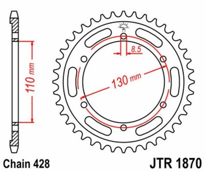 EK CHAIN JT 428SR 16/46 - standard tandhjul Kædesæt