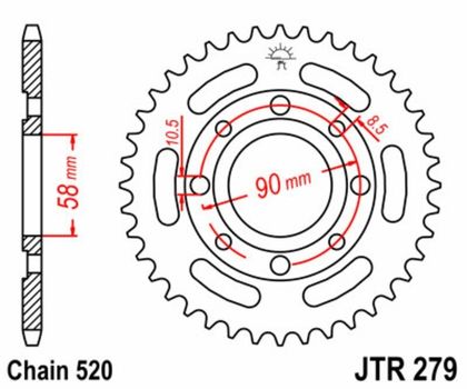 EK CHAIN JT 520H 14/31 - standard krans Kædesæt Ref : EKC05135A / 3069604 