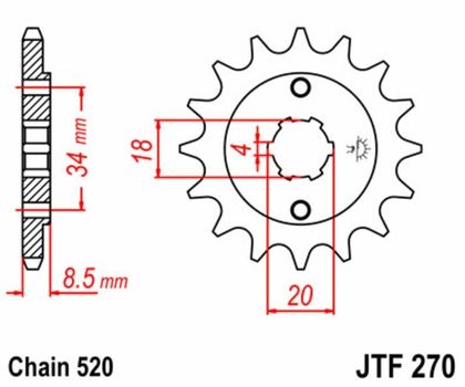 EK CHAIN JT 520H 14/31 - standard krans Kædesæt