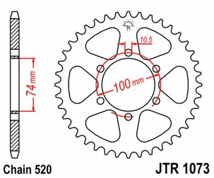 Kit chaine EK CHAIN JT 520H 14/46 - couronne standard